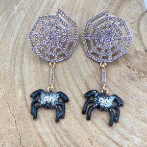 Baublebar Spider Web & Spider Earrings, Baublebar Halloween Earrings Purple